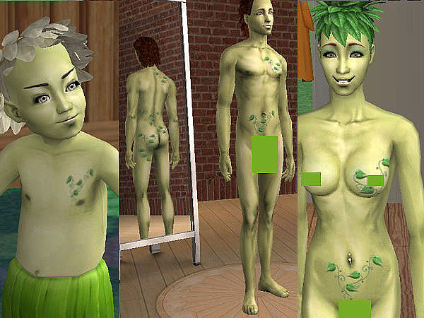 I arranged the vines on the body more the way tattoos would be done rather 
