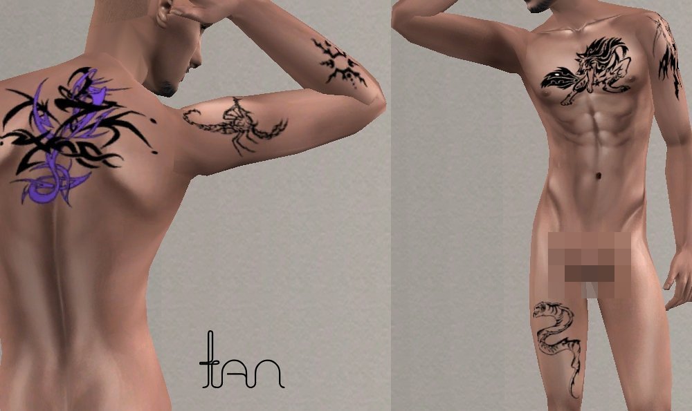 Mod The Sims - ~Tattooed Skin~ For Both Genders