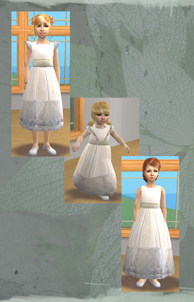 Mod The Sims Girl S Dress In Two Lengths And Matching Toddler Dress