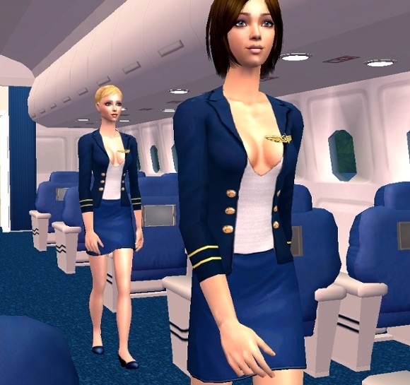Aeroflot Flight Attendants. Pilot and flight attendant