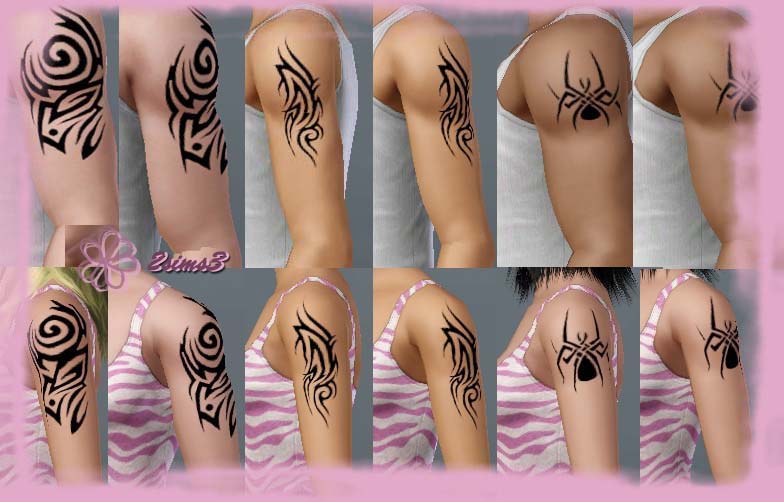 Tribal Tattoo Across the Ribs. Tribal style black tattoo across the ribs.
