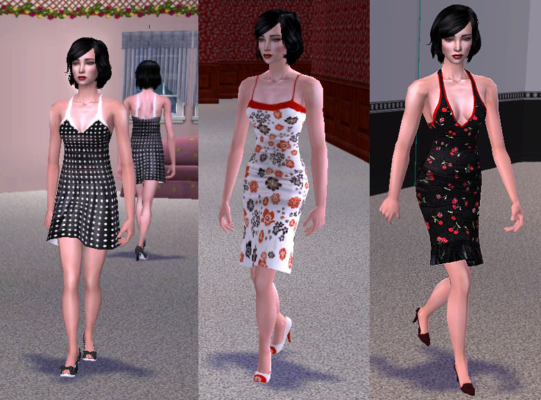 Mod The Sims - 3 Traditional Pinup Dresses