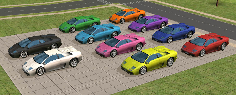Mod The Sims 9 recolors of Maximum Spider 39s Lamborghini Diablo