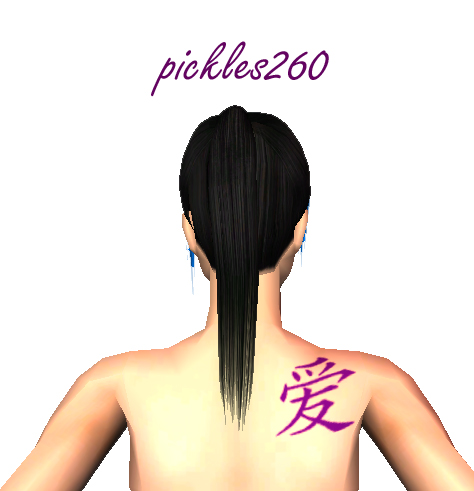 Mod The Sims - Chinese Love Tattoo for Adult Females