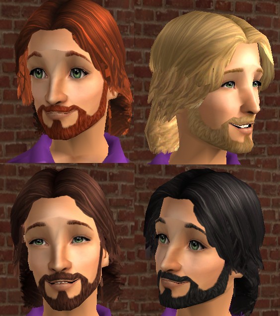Mod The Sims - Manly Hair - Two Maxis Match Hairstyles for Adult Males