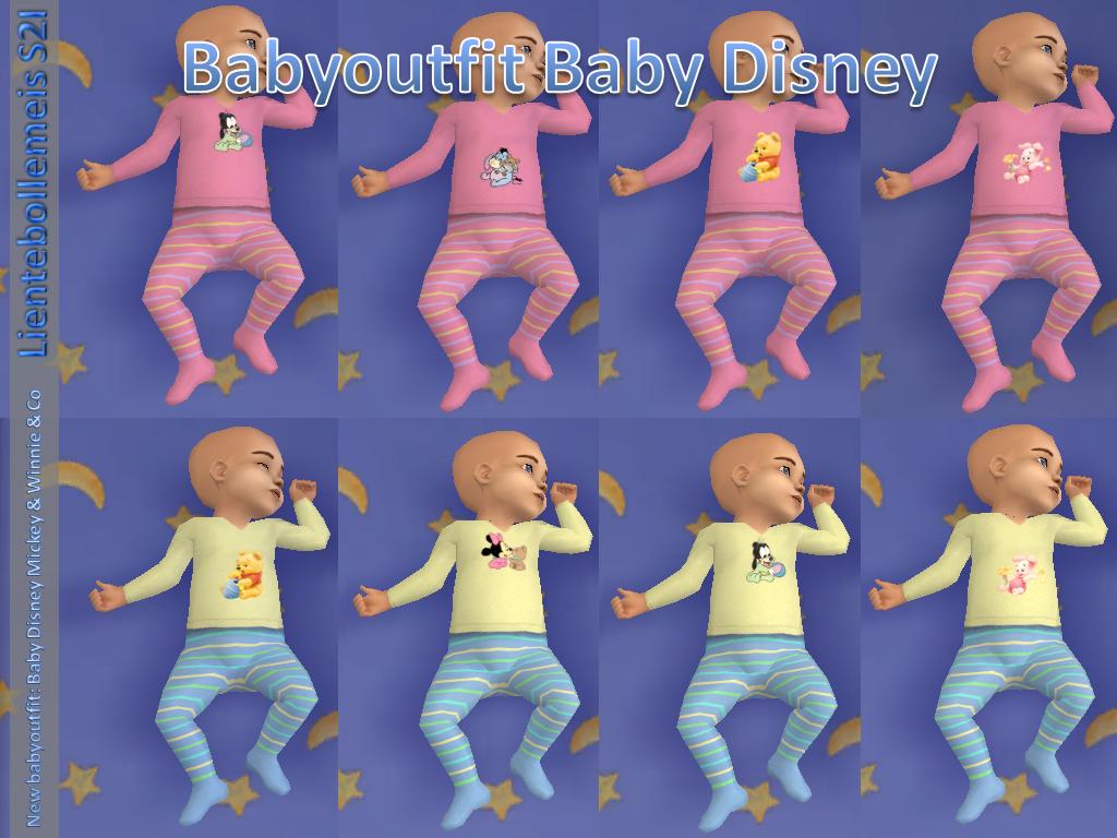 Mod The Sims New Babyoutfit 216 Baby Disney Mickey Winnie Co Non Default Replacement