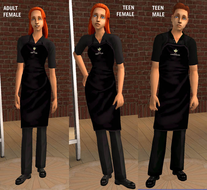 Mod The Sims Starbucks Uniform Coffee Master Black Aprons