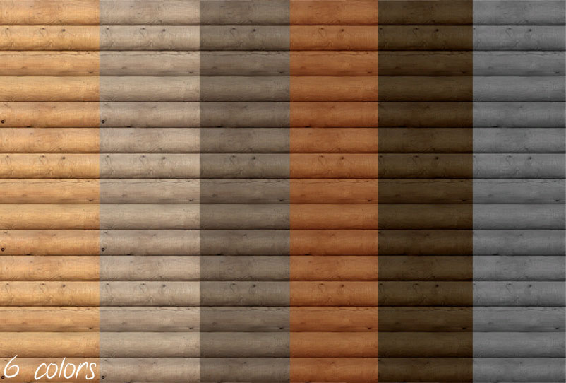 Mod The Sims Log Cabin Siding Set 6 Colors