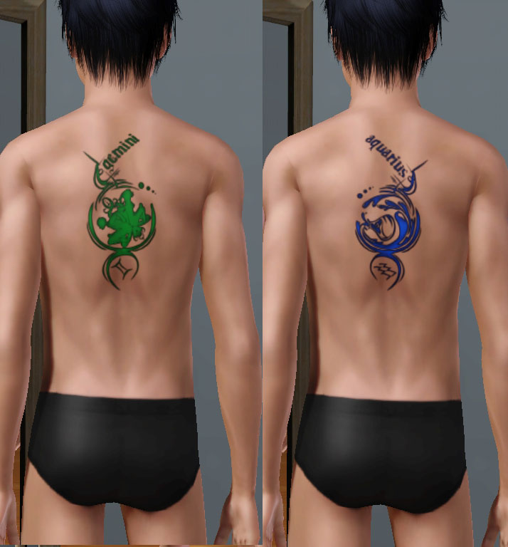 They still works like the normal tattoo in SIms Ambitions.