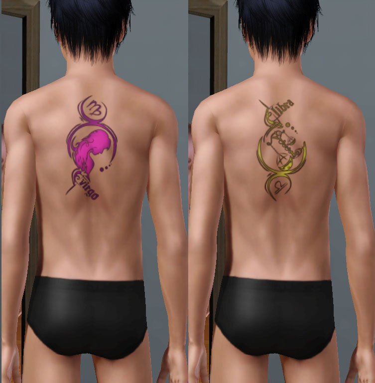 Mod The Sims Zodiac Tattoo Set 2 of 2 As Genetics 