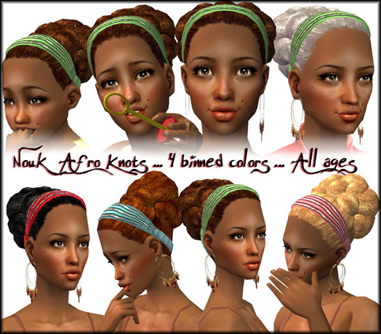 Your sim ladies aged toddler to elder will love this cute natural hairstyle.