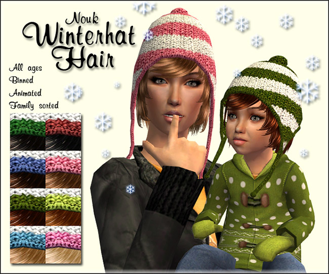 Mod The Sims Nouk Winter Hat Hair Hair For Ladies Of All Ages
