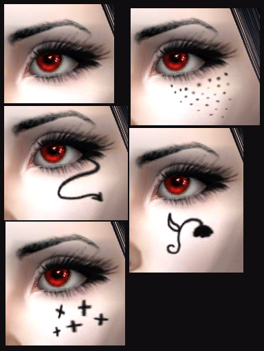 goth makeup styles. -6 sets of goth makeup-
