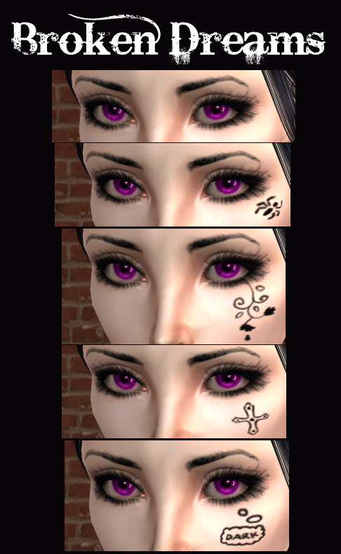 gothic makeup pics. -6 sets of goth makeup-