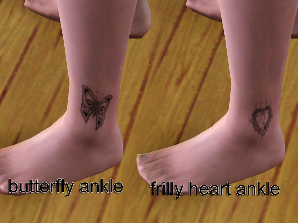 girly tattoos on feet. set of girly tattoos!
