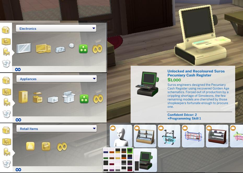 Mod The Sims Computerized Cash Register Unlocked Recoloured