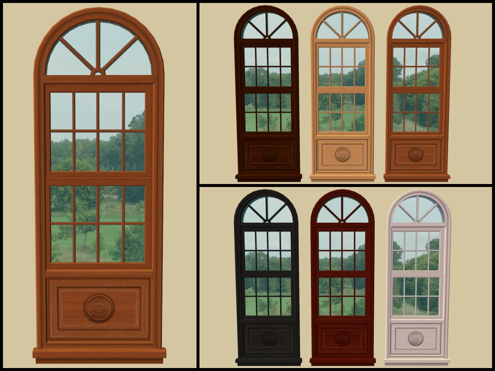 Mod The Sims Conspicuous Views Stained Glass With Arch Recolours