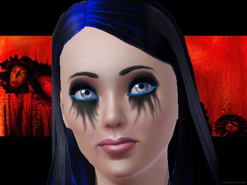 I loved the extreme make-ups from Sims 2. Here is the same kind of make up, 