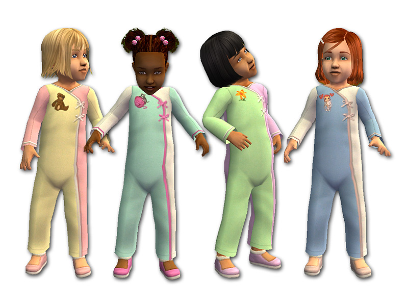 Mod The Sims - Long-Sleeved Rompers for Toddler Girls