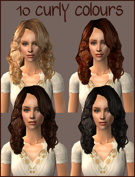 A curly hairstyle in 10 colours