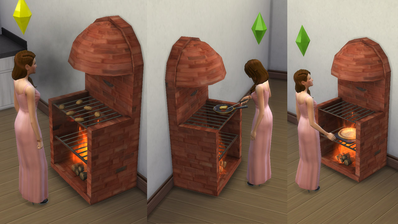 Mod The Sims Medieval Stove Grill Fireplace With Animated Fire