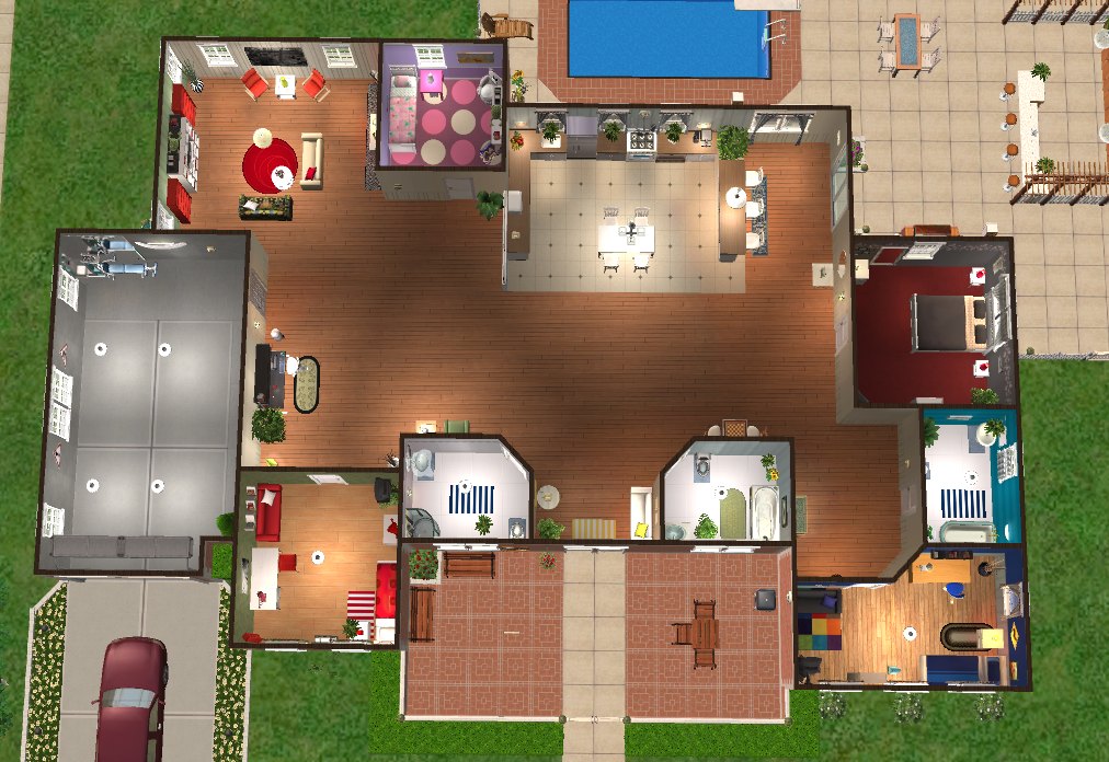 Mod The Sims - Pippenville 8 - One story home with 4 ...