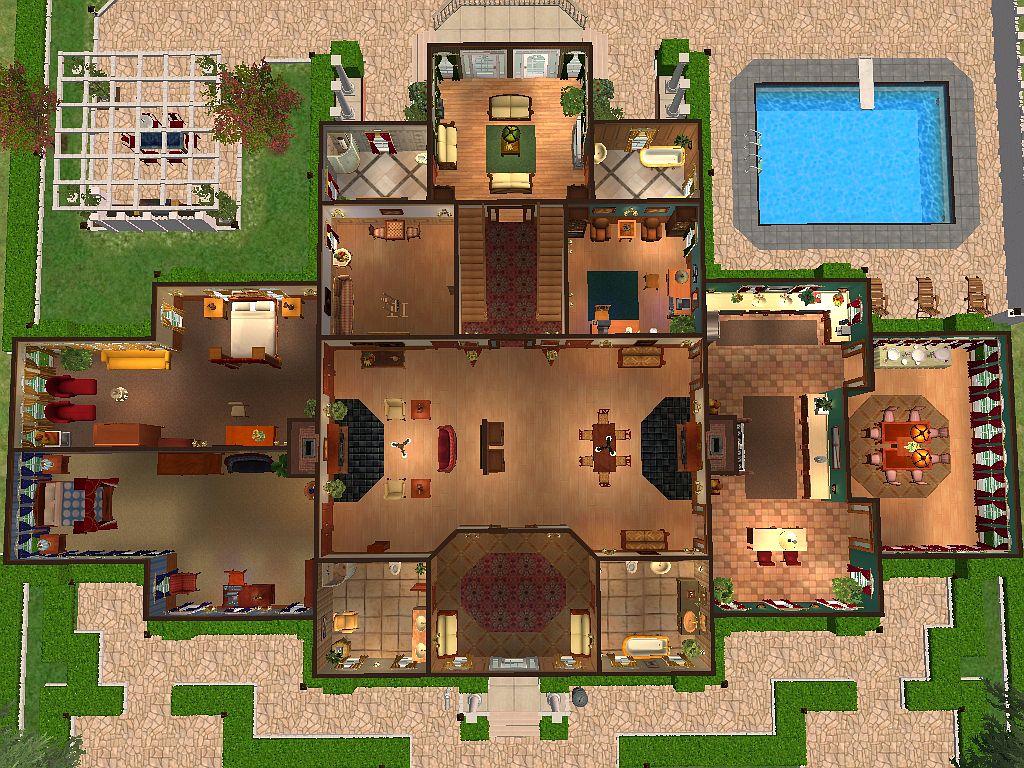 Mod The Sims - Red Diamond Path - A five bedroom and nine ...