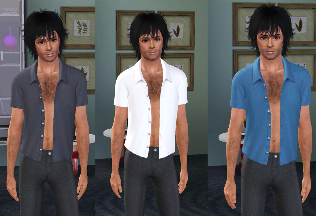 Mod The Sims New Male Open Shirt Barechested
