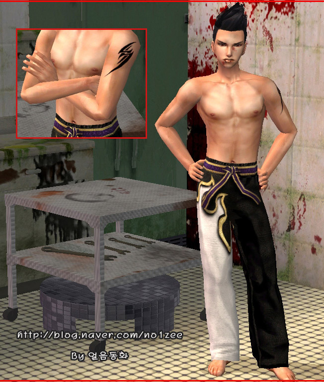 Mod The Sims - JIN KAZAMA tattoo and pants (Young 