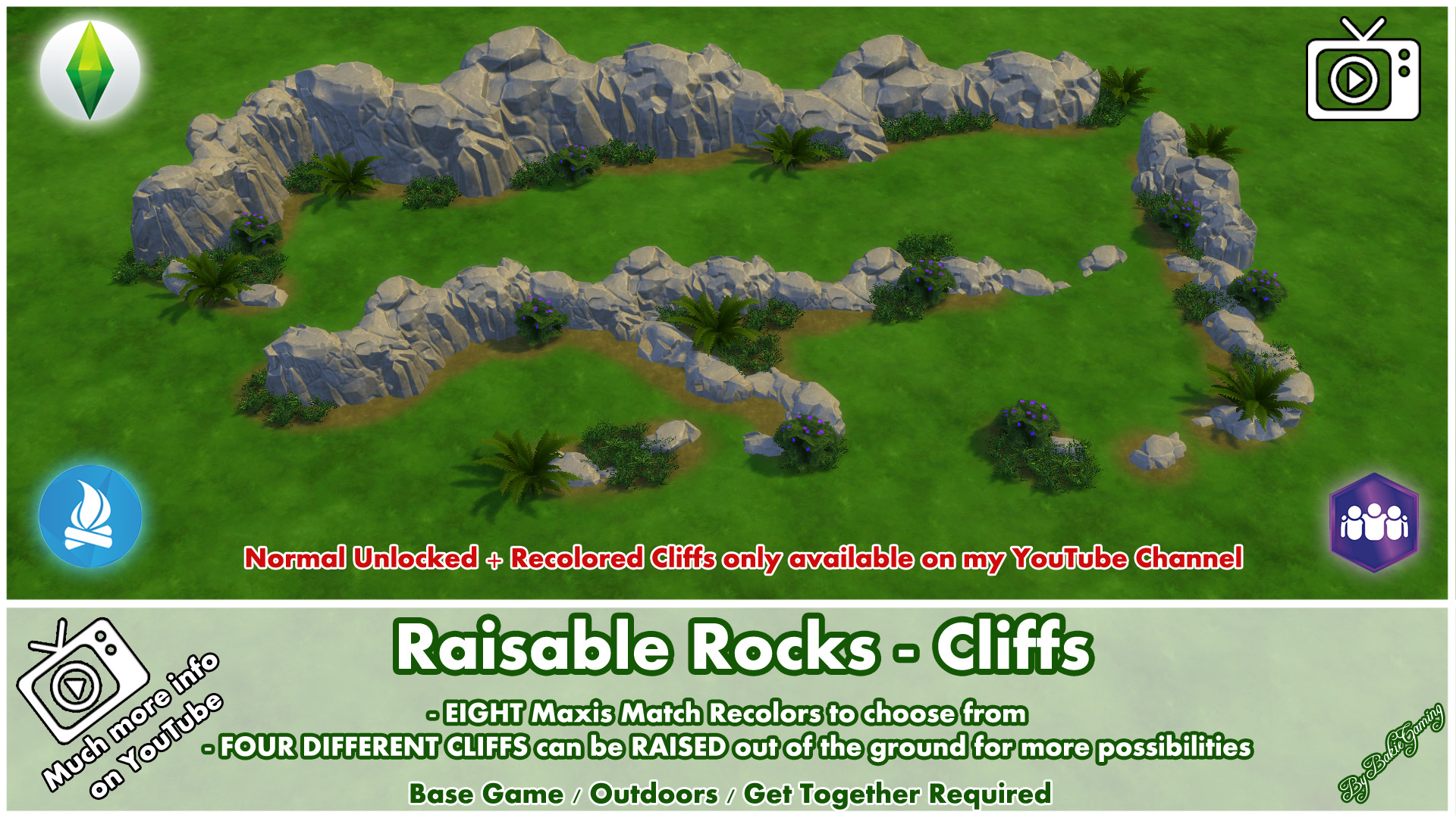 ModTheSims - Raisable Rocks - Cliffs
