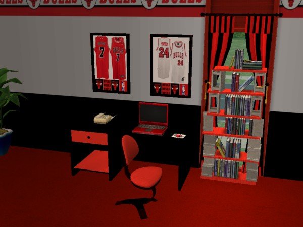 Mod The Sims Chicago Bulls Bedroom For Cja1113