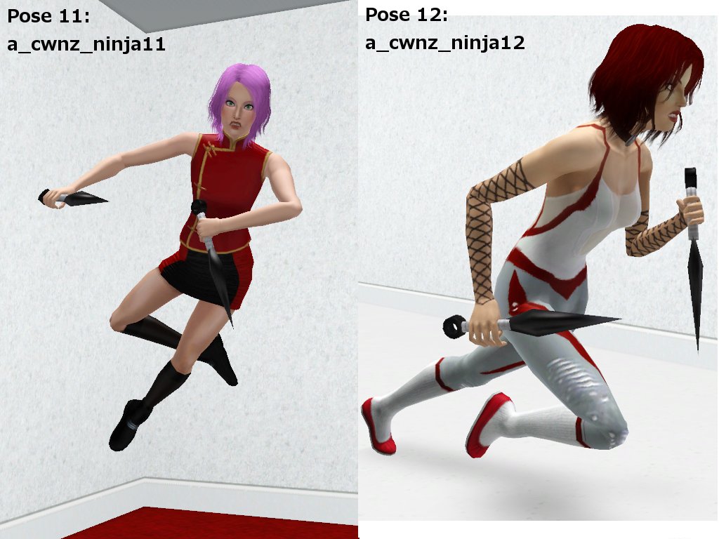 My Sims 3 Poses: Collection of 14 Ninja poses by CloudWalkerNZ