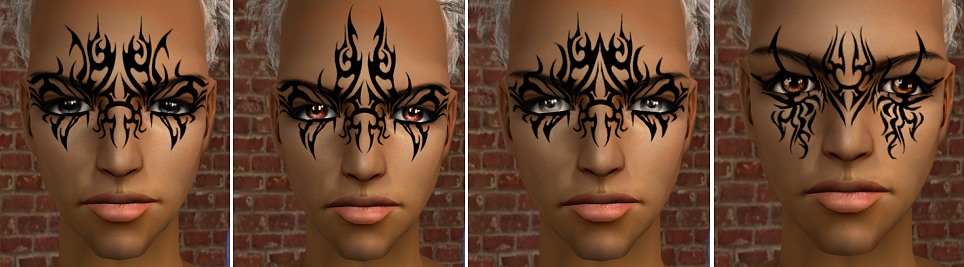 Mod The Sims 12 Face Tattoos Wearable by Male or Female Sim