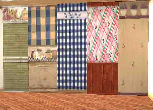 kitchen wallpapers. Mod The Sims - 5 Country Kitchen Wallpapers
