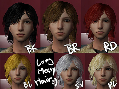 Mod The Sims Long Messy Hair For Male