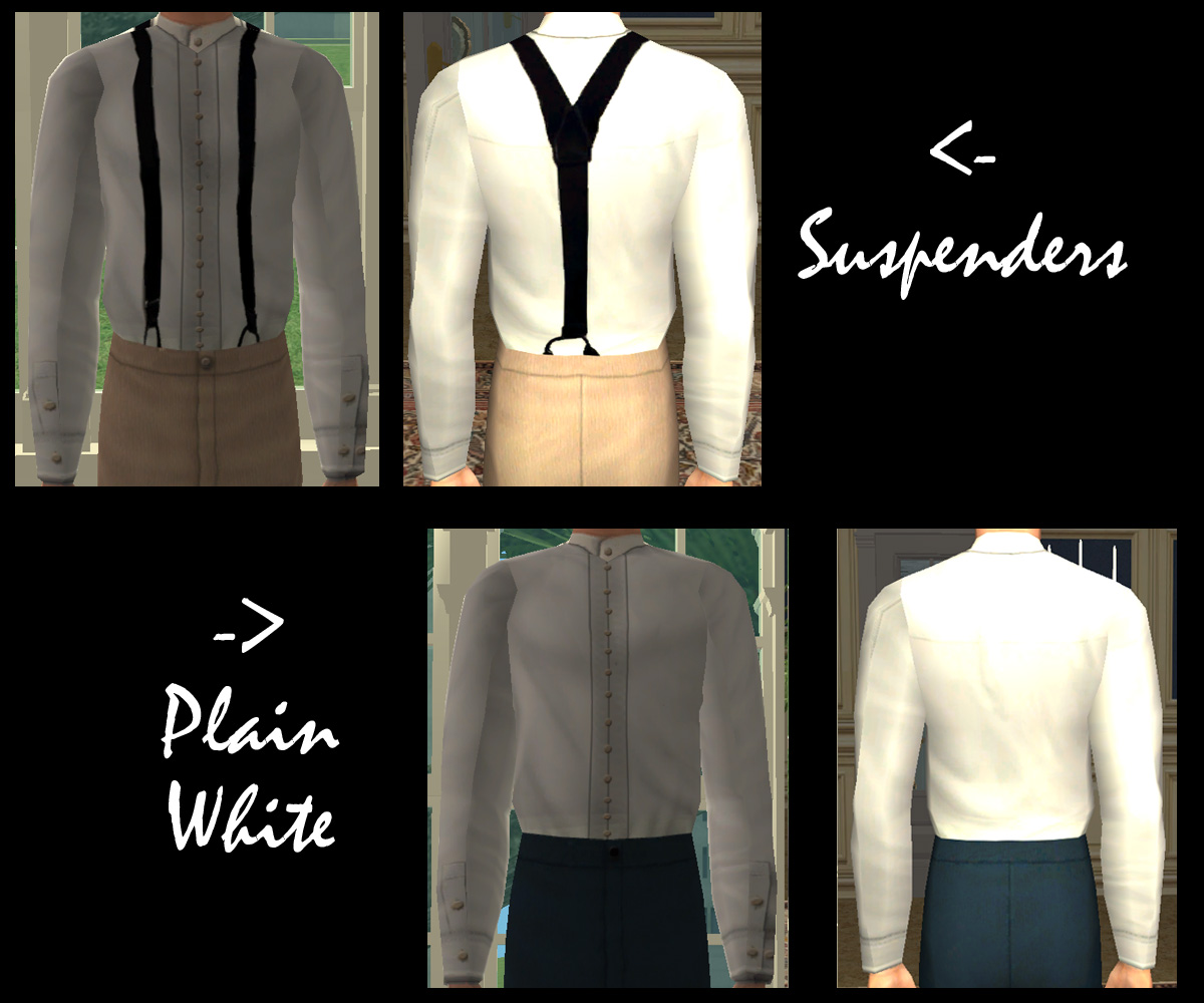 Mod The Sims Suspenders And Shirtsleeves Victorian Male Separates