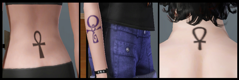 Mod The Sims - Ankh Tattoos - 4 designs