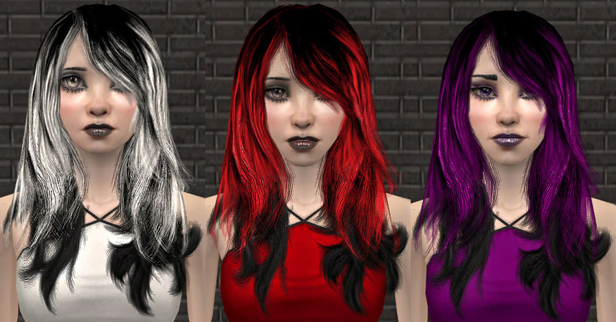 Mod The Sims Gothic Hairstyle For Females 6 Recolors Of Flora S