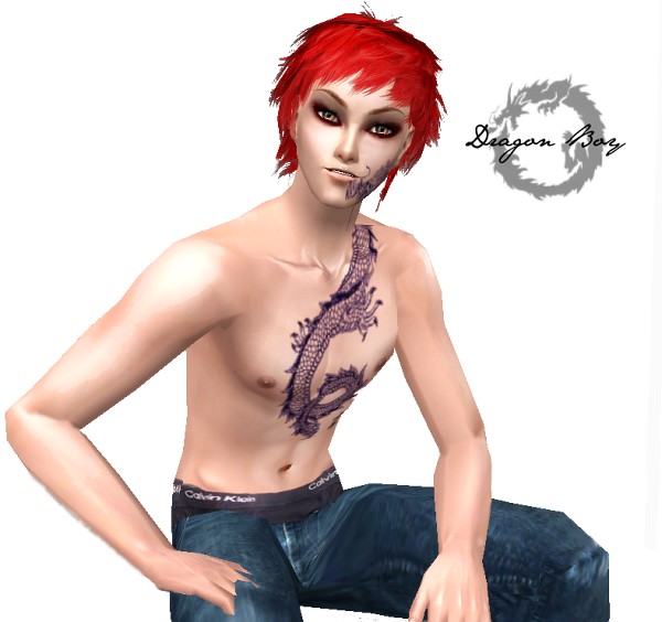 Mod The Sims - Dragon Boy Tattoo (on Ephemera skin)