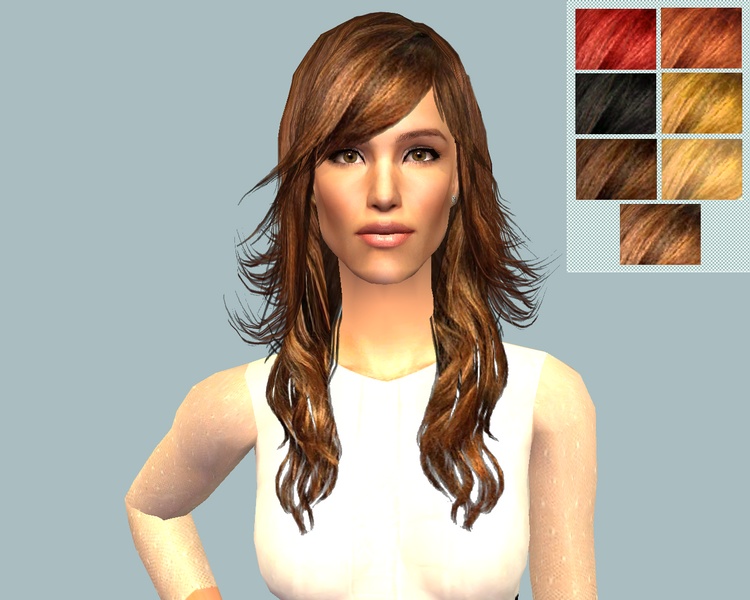 Mod The Sims - Jennifer Garner hairstyle XMsims hair 45 recolours