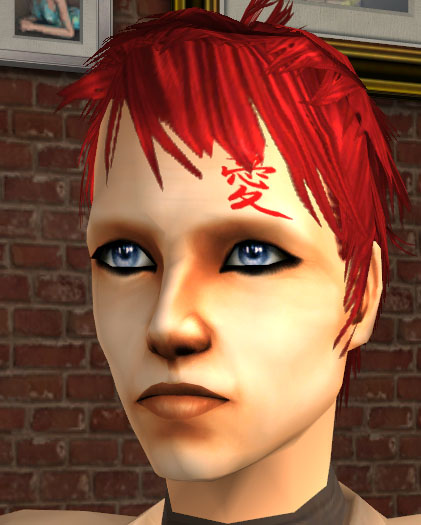 Mod The Sims - *By Request* Gaara Hair and Tattoo