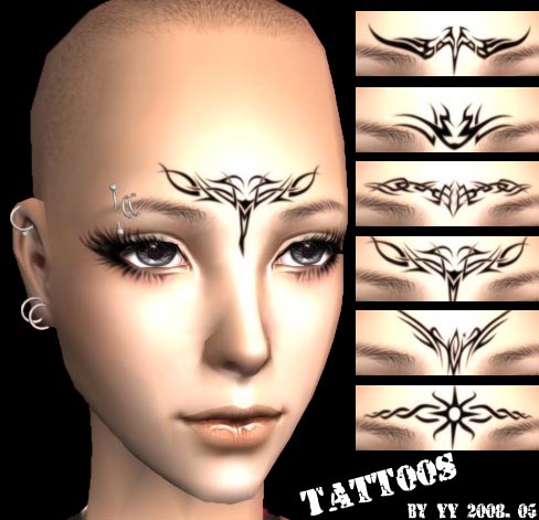 Mod The Sims - Six Tattoos On Brow