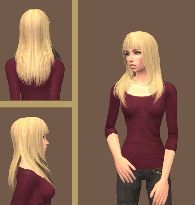 Mod The Sims Quirky Straight Hair Recolor