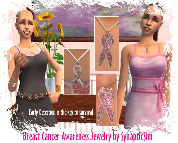 Mod The Sims - Breast Cancer Awareness Jewelry