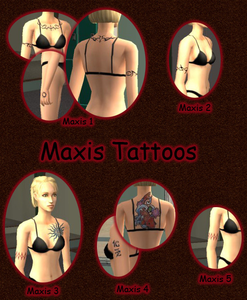 Mod The Sims - Maxis Tattoos that Really Stick!