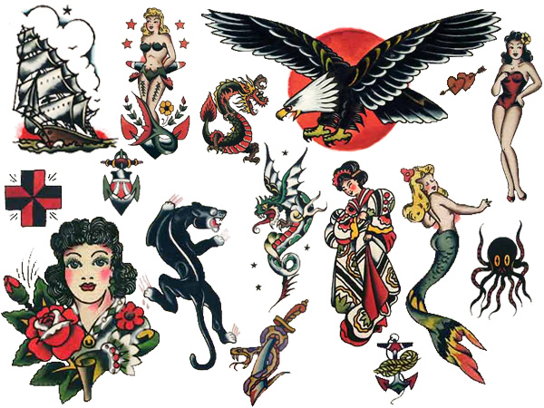 Tattoo Flash Set, All Six Sheets 11" x 14" Each Sheet,