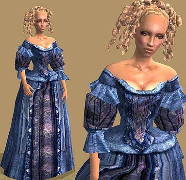 Mod The Sims - Renaissance/Baroque: New Baroque Dress Mesh + 4 Textures