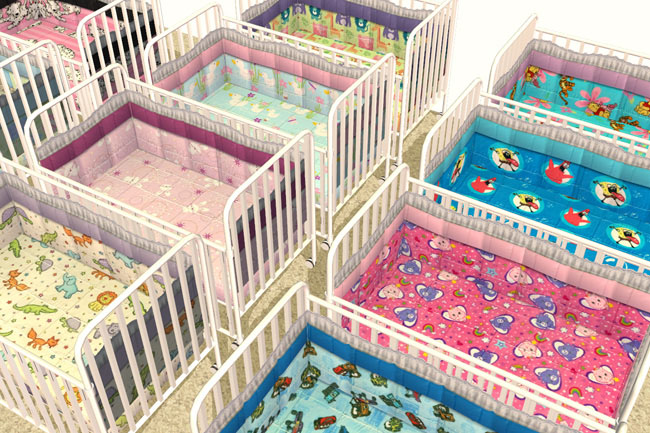 Mod The Sims Crib Bedding Collection Matching Changing Tables