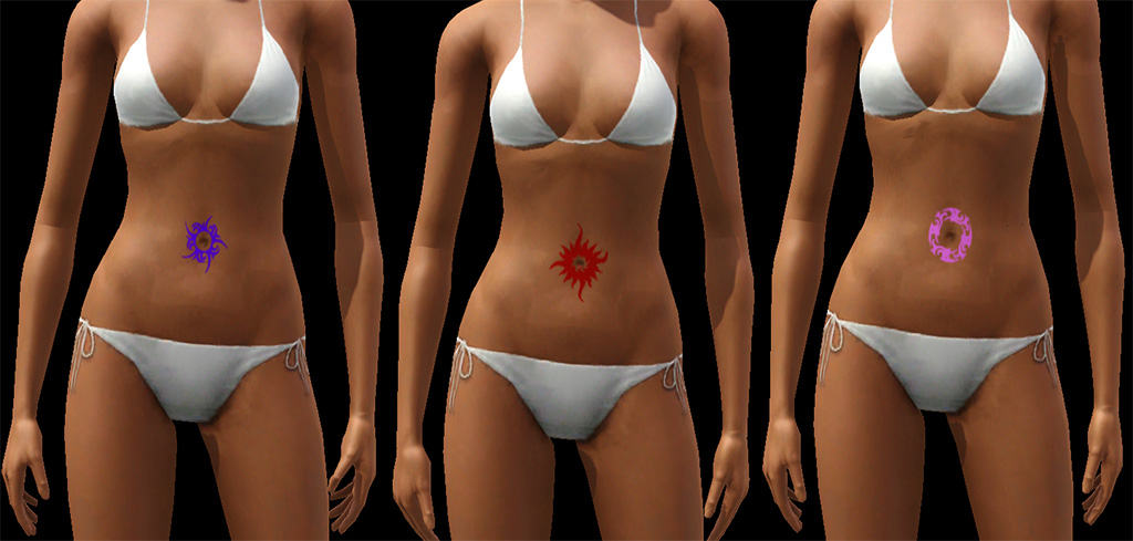 Mod The Sims - Belly Button Tattoos For Women