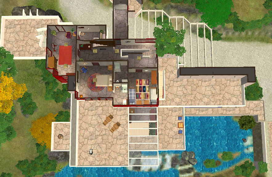 Mod The Sims Frank Lloyd Wright S Fallingwater